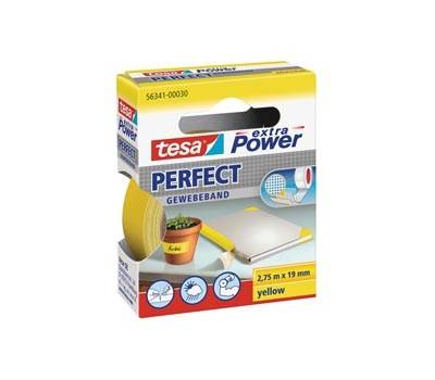 Nastro adesivo telato XP Perfect - 19 mm x 2,7 mt - giallo - Tesa - 56341-00030-04 - 4042448044051 - DMwebShop