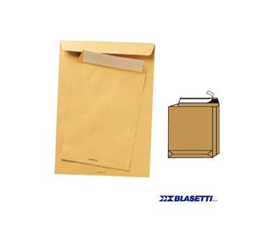 Busta a sacco - avana - serie Monodex - soffietti laterali - fondo quadro strip adesivo - 23 x 33 x 4 cm - 120 gr - conf. 250 pezzi - Blasetti - 934 - 8007758009349 - DMwebShop