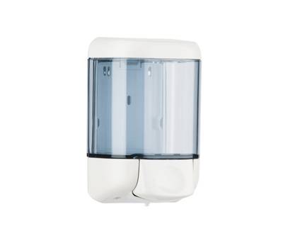 Dispenser da muro per sapone liquido - 12,8 x 11,2 x 20,5 cm - capacita' 1 lt - bianco-azzurro trasparente - Mar Plast - A61501 - 8020090092350 - DMwebShop