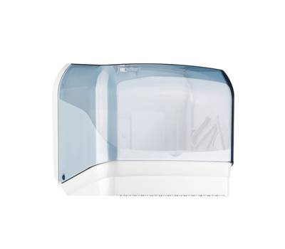 Dispenser per asciugamani in rotolo-fogli - 30 x 19,5 x 25,1 cm - plastica - bianco-azzurro trasparente - Mar Plast - A60210 - 8020090027758 - DMwebShop