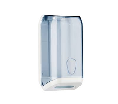 Dispenser di carta igienica in fogli - 15,8 x 13 x 30,7 cm - trasparente-bianco - Mar Plast - A62110 - 8020090005138 - DMwebShop