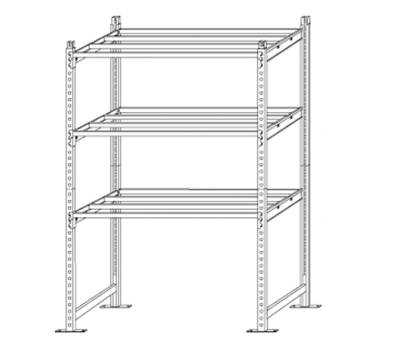 Scaffale Rang'Eco300 - modulo base - 3 ripiani - portata ripiano 300 kg - 100 x 60 x 200 cm - acciaio - grigio-blu - Paperflow - K603160 - 3660141140514 - DMwebShop