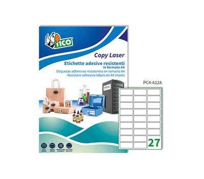 Etichetta in poliestere PC4 - permanente - 61 x 286 mm - 27 etichette per foglio - trasparente - conf. 100 fogli A4 - Tico - PC4-6128 - 8007827243056 - DMwebShop