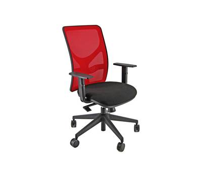 Sedia operativa PNA - con ruote e braccioli - schienale in rete rosso-seduta nero - Unisit - PENA/BRF/EN/R. - 8050043743985 - DMwebShop