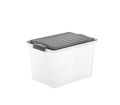 Contenitore Compact - 27 x 18,5 x 15 cm - A5 - 4,5 lt - PPL - coperchio nero - trasparente - Rotho - F717762 - 7610859153746 - DMwebShop