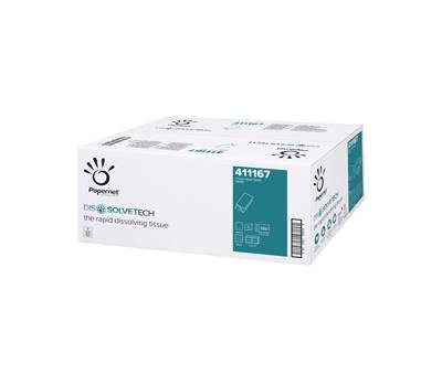 Asciugamani piegati a V Dissolve Tech 2 veli 20 gr 24 x 21 cm bianco - 12909