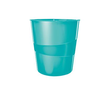 Cestino gettacarte WOW altezza 32,4 cm diametro 29 cm 15 lt acqua marina Leitz 52781051 - 12044