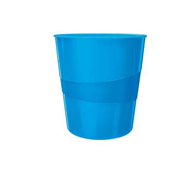 Cestino gettacarte WOW altezza 32,4 cm diametro 29 cm 15 lt blu metallizzato Leitz 52781036 - 12048