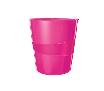 Cestino gettacarte WOW altezza 32,4 cm diametro 29 cm 15 lt fucsia metallizzato Leitz 52781023 - 12025