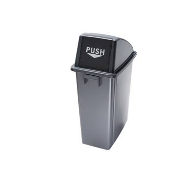 Contenitore Office 60 Lt con coperchio push per rifiuto secco 33 x 46 x 79 cm grigio nero Medial 114210 - 12855