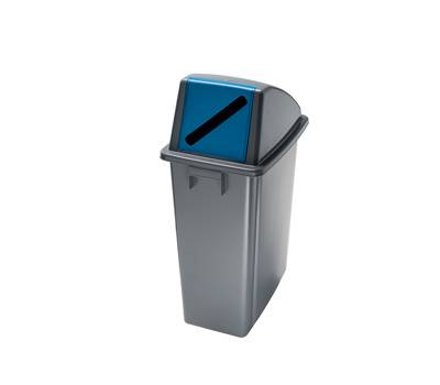 Contenitore Office 60 Lt con feritoia per carta 33x46x79 cm grigio blu - 12850 Contenitore Office 60 Lt con feritoia per carta 33x46x79 cm grigio blu - 12850