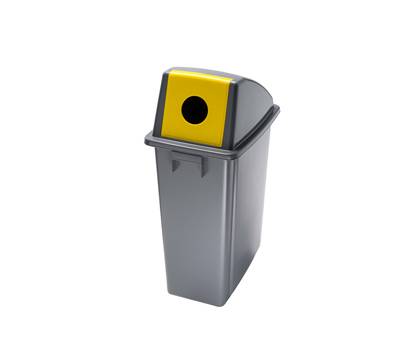 Contenitore Office 60 Lt con foro per bottiglie 33x46x79 cm grigio giallo - 12854 Contenitore Office 60 Lt con foro per bottiglie 33x46x79 cm grigio giallo - 12854
