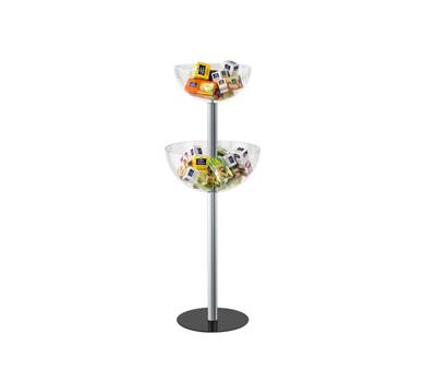 Espositore da terra con 2 semisfere contenitori altezza 116 cm - 13366