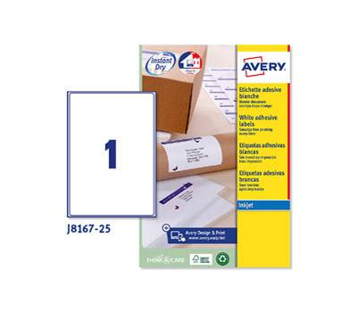 Etichette adesive J8167 in carta angoli arrotondati inkjet permanenti bianco - 12613