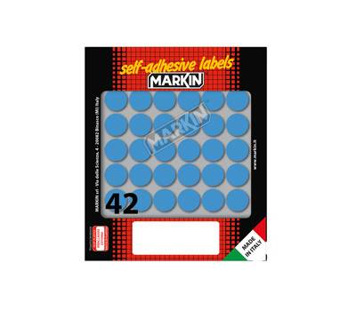 Etichette adesive tonde in carta permanenti diametro 18 mm 10 fogli blu - 12643