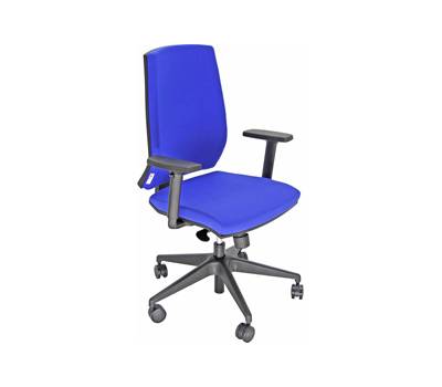 Poltrona semidirezionale LR1SE con ruote e braccioli ignifuga blu - 12201