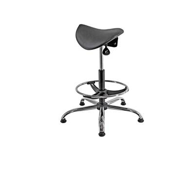 Sedia tecnica a sella E19W con poggiapiedi telescopico piedini in gomma - 11567