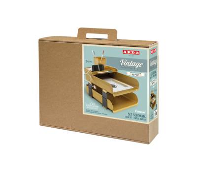 Set scrivania Vintage Caramel - 5 accessori - ocra - Arda - 830CA - 8003438032096 - DMwebShop - 1