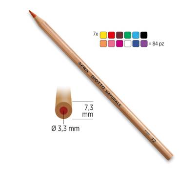 Pastelli naturale diametro mina 3,3 mm barattolo 84 pezzi 520200 - 11019 - 1