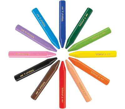 Pastelli Plastidecor - in plastica - colori assortiti - astuccio 12 colori triangle - Bic - 8297733 - 3086124000789 - DMwebShop - 1