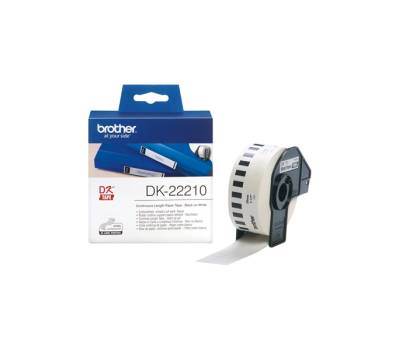 Rotolo etichetta continua - nero-bianco - 29 mm x 30,48 mt - DK22210 - Brother - DK-22210 - 4977766628181 - DMwebShop - 1