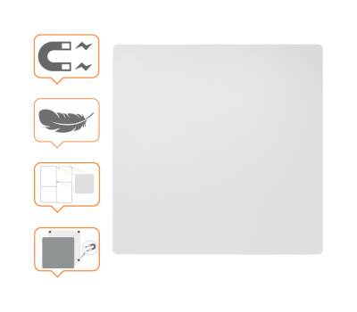 Lavagna magnetica modulare - senza cornice - 60 x 45 cm - acciaio - bianco - Nobo - 1915656 - 5028252639286 - DMwebShop - 1