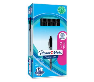 Penna a sfera Flexgrip Gel - punta 0,7 mm - nero - conf. 12 pezzi - Papermate - 2108217 - 3026981167201 - DMwebShop - 1