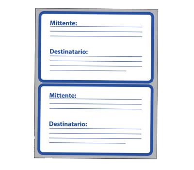 Etichette adesive mittente-destinatario - in carta - permanenti - 115 x 70 mm - 2 etichette per foglio - 10 fogli - bianco - Markin - X10001 - 8007047035004 - DMwebShop - 1