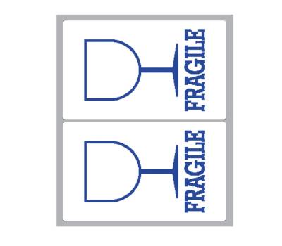 Etichette adesive fragile - in carta - permanenti - 115 x 70 mm - 2 etichette per foglio - 10 fogli - bianco - Markin - 10060 - 8007047038548 - DMwebShop - 1