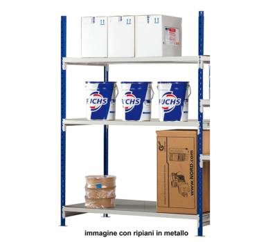 Scaffale Rang'Eco 300 - modulo aggiunta - 3 ripiani - portata ripiano 300 kg - 100 x 60 x 200 cm - acciaio - grigio-blu - Paperflow - K603161 - 3660141140521 - DMwebShop - 1