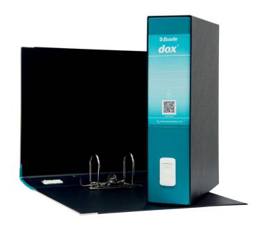 Registratore Dox 2 - dorso 8 cm - protocollo - 23 x 34 cm - verde mare - Esselte - Dox - D26212 - 8004389087548 - DMwebShop - 1
