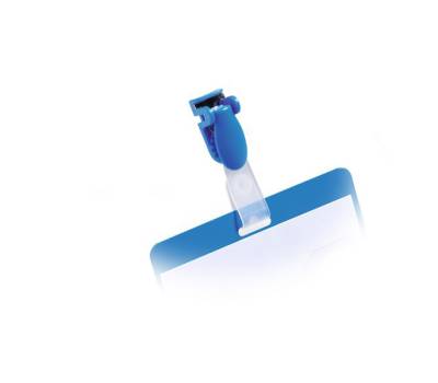 Portanome a tasca aperta clip in plastica - blu - 6 x 9 cm - conf. 25 pezzi - Durable - 8106-06 - 4005546805597 - DMwebShop - 2