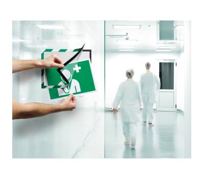 Cornice adesiva Duraframe Security A4 - pannello magnetico - 21 x 29,7 cm - verde-bianco - conf. 2 pezzi - Durable - 4944-131 - 4005546406558 - DMwebShop - 5