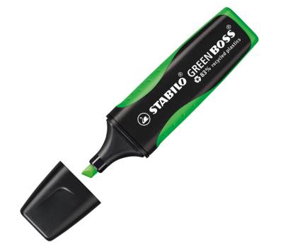 Evidenziatore Green Boss - punta a scalpello - tratto 2 - 5 mm - colori assortiti - plastica riciclata - astuccio 4 pezzi - Stabilo - 6070/4 - 4006381436854 - DMwebShop - 2
