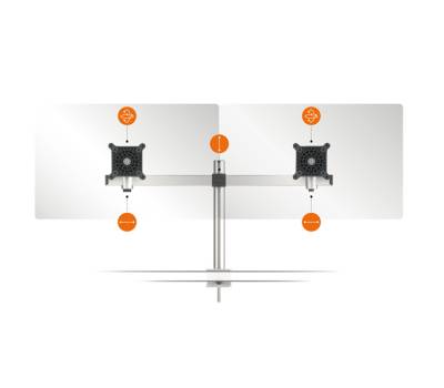 Braccio portamonitor estensibile - per 2 monitor - Durable - 5085-23 - 4005546998404 - DMwebShop - 4
