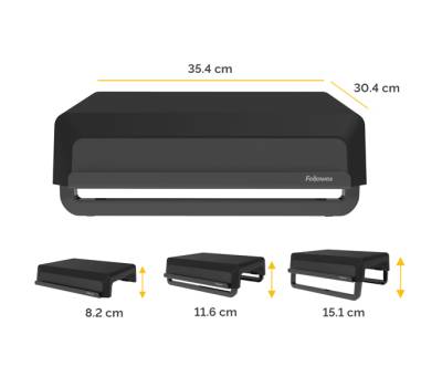 Supporto monitor Breyta - pieghevole - 8,2 x 35,4 x 30,4 cm - nero - Fellowes - 100016560 - 43859794911 - DMwebShop - 1