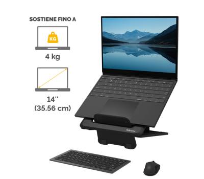 Supporto laptop Breyta - nero - Fellowes - 100016558 - 43859794843 - DMwebShop - 2
