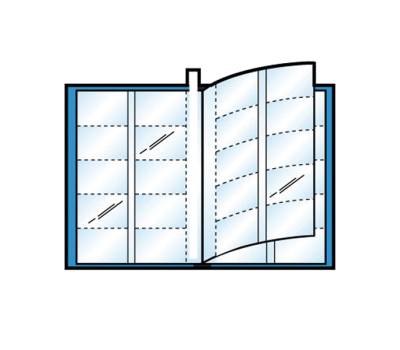 Porta biglietti da visita Asso Card - 21 x 29,7 cm - 10 buste con 10 tasche ciascuna - blu - Sei Rota - 57000207 - 8004972029955 - DMwebShop - 1
