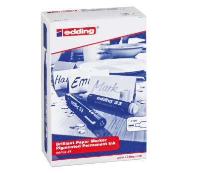 Marcatore 33 a base d'acqua - punta scalpello - 1 - 5 mm - nero - Edding - E-33 001 - 4004764304851 - DMwebShop - 1