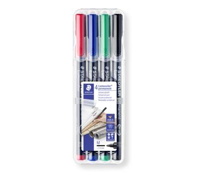 Pennarello Astucci Lumocolor Permanent 317 - punta 1 mm - 4 colori - Staedtler - 317WP4 - 4007817310380 - DMwebShop - 1