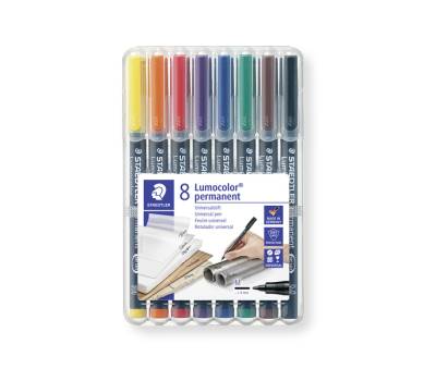 Pennarello Astucci Lumocolor Permanent 317 - punta 1 mm - 8 colori - Staedtler - 317WP8 - 4007817310472 - DMwebShop - 1