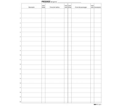Registro firme presenze al lavoro - 31 x 24 cm - 100 fogli - Edipro - E2819 - 8023328281908 - DMwebShop - 2