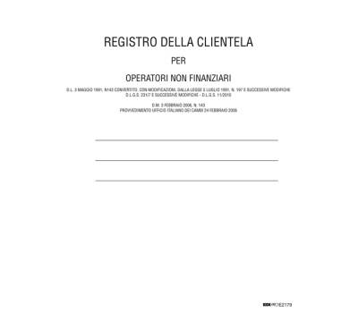 Registro antiriciclaggio operatori non finanziari - 31 x 24 cm - 96 fogli - Edipro - E2179 - 8023328217907 - DMwebShop - 1