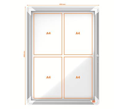 Bacheca per esterni - fondo magnetico bianco - 4 fogli - A4 - verticale - Nobo - 1902577 - 5028252064033 - DMwebShop - 2