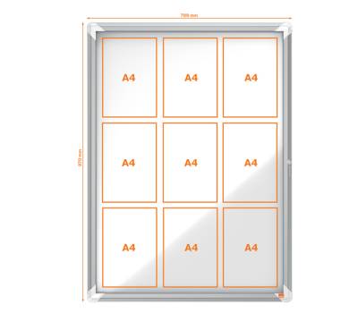 Bacheca per esterni - fondo magnetico bianco - 9 fogli - A4 - verticale - Nobo - 1902580 - 5028252064064 - DMwebShop - 2