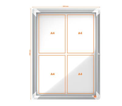 Bacheca per interni - fondo magnetico bianco - 4 fogli - A4 - verticale - Nobo - 1902557 - 5028252063920 - DMwebShop - 1
