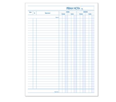 Blocco prima nota cassa - 50 fogli x 2 copie autoricalcanti - 22 x 28 cm - BM - 0100430 - 8008234004308 - DMwebShop - 1