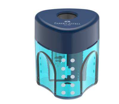 Temperamatite con contenitore - 1 foro - triangolare - con serbatoio - conf. 24 pezzi - Faber Castell - 183405 - 6933256640628 - DMwebShop - 1