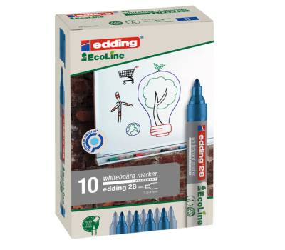 Marcatore per lavagne bianche 28 EcoLine - punta conica - 1,5 - 3 mm - blu - conf. 10 pezzi - Edding - E-28003 - 4004764918201 - DMwebShop - 1