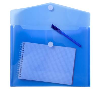 Busta a tasca con chiusura in velcro - PPL - 24 x 32 cm - blu-trasparente - conf. 5 pezzi - Exacompta - 56422E - 3130630564225 - DMwebShop - 1